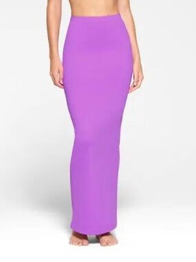 Skims Signature Swim Long Tube Skirt in Violet Purple Size Small NWT